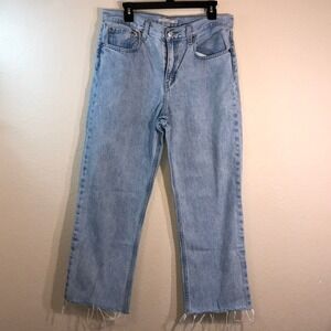 Levi Strauss Co Low Pro Straight Light Wash Distressed Denim Jeans Women Size 30